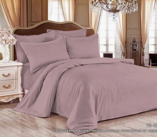 Комплект постельного белья (1,5 спальный) Хлопок (Сатин) розовый