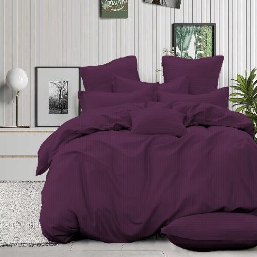 комплект постельного белья страйп фиолетовый