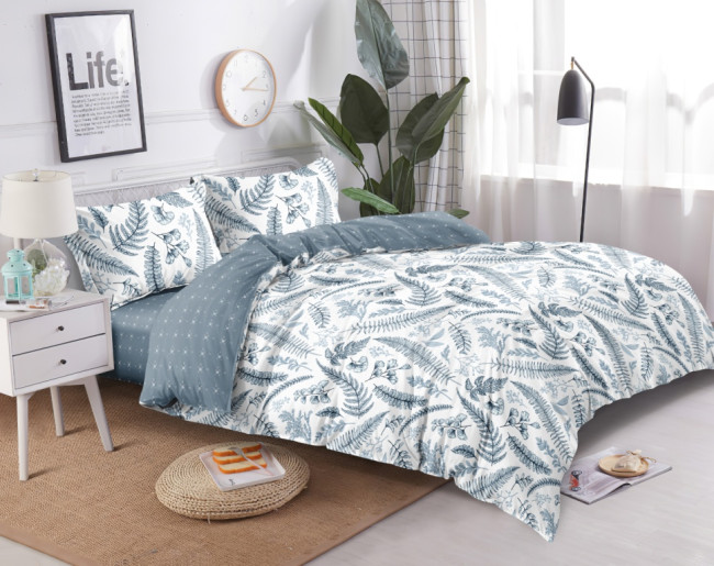 комплект из сатина серое перо на белом фоне